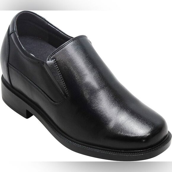 CALTO Men\'s Elevator Shoes - Black Leather Slip-On Loafers 3.6 Inches taller M 7 main image 5